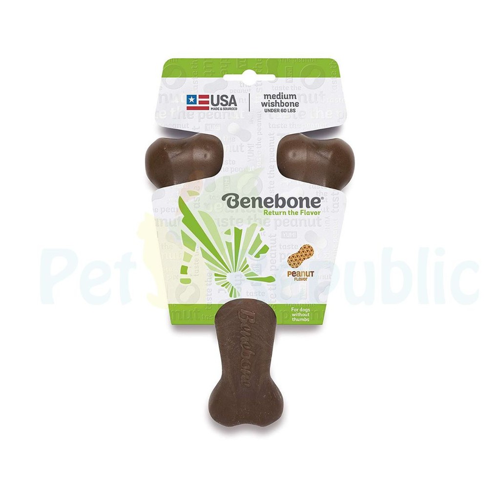 

BENEBONE Mainan Anjing Natural Wishbone Peanut Medium