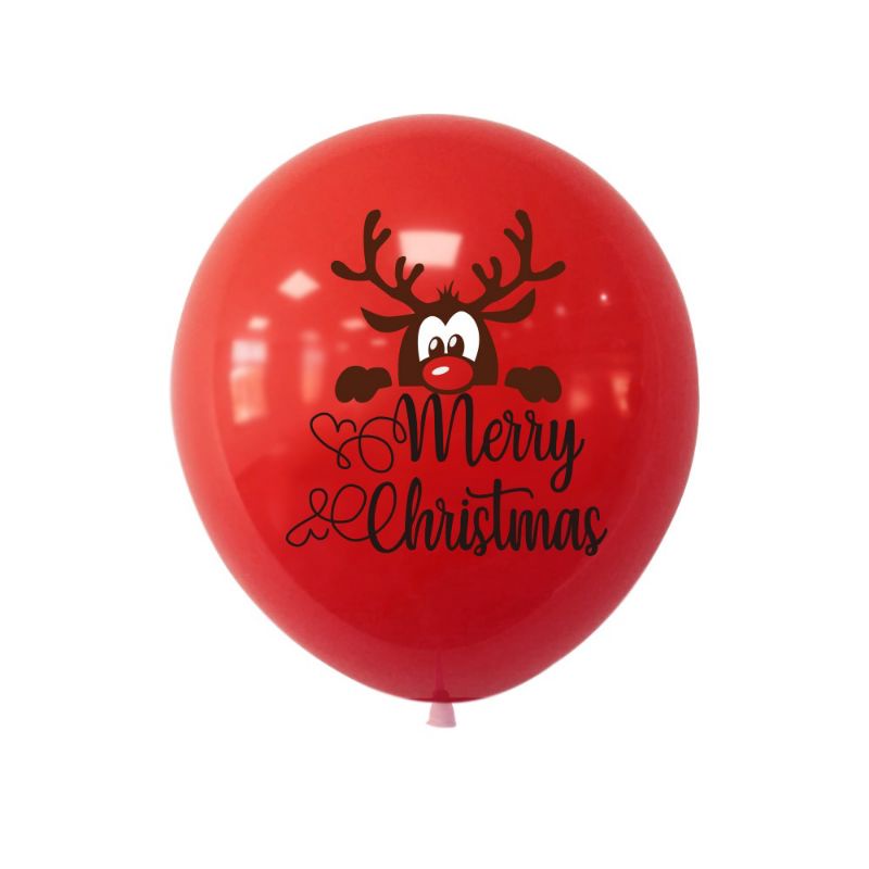 5 PCS Balon Lateks Design Santa Claus Elk Untuk Dekorasi  Natal Christmas