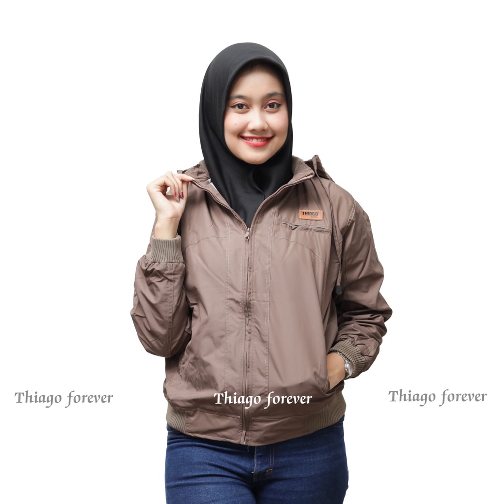 Jaket Color Full 2 Mocca Jaket Cewek Waterproof By Thiago