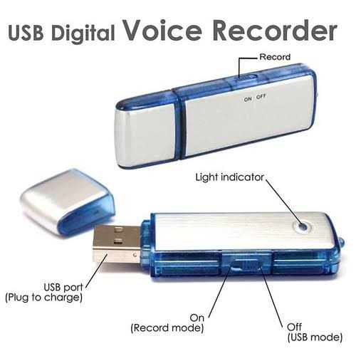 Alat Perekam Suara Mini Tersembunyi Alat Penyadap Sadap Suara Voice Recorder Flasdisk 8GB