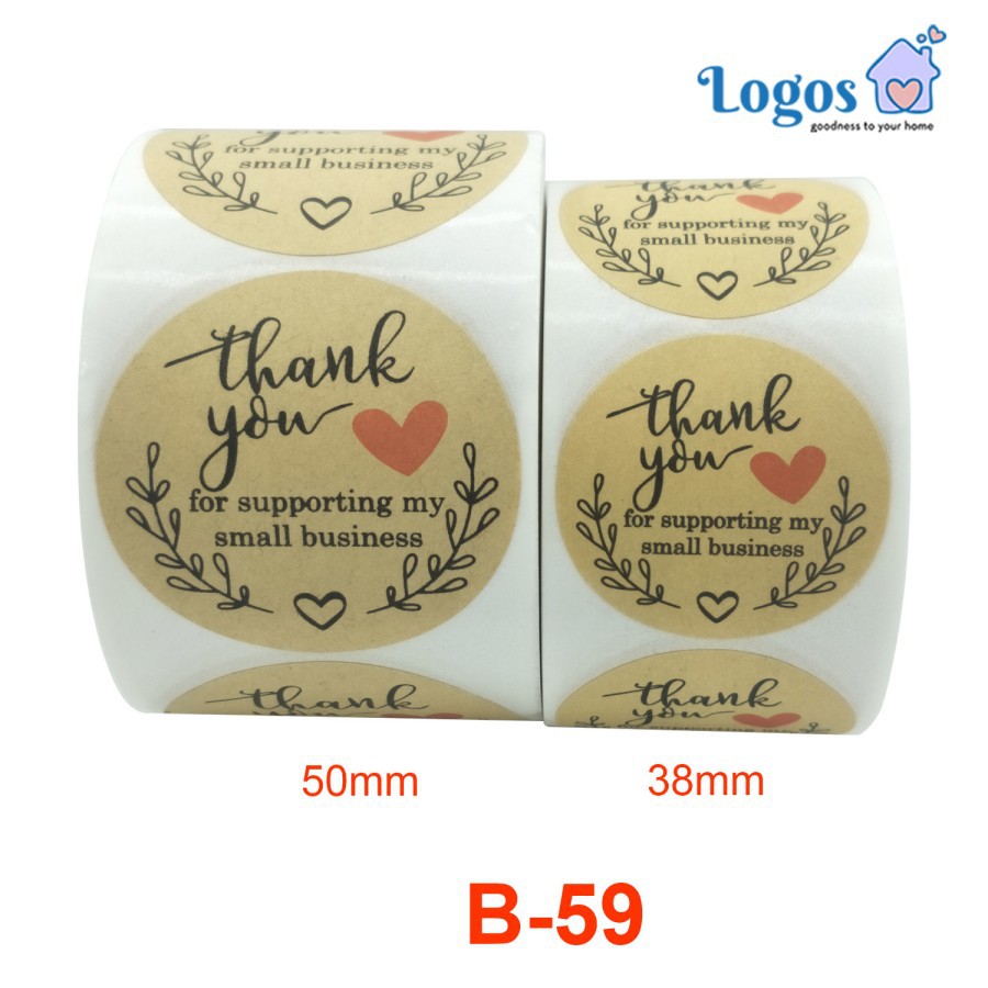 

Sticker Thank You Kraft Bulat stiker terima kasih packaging hampers