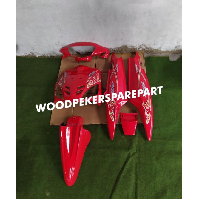 FULL BODI HALUS MIO SPORTY MERAH CABAI STRIPING BUNGA