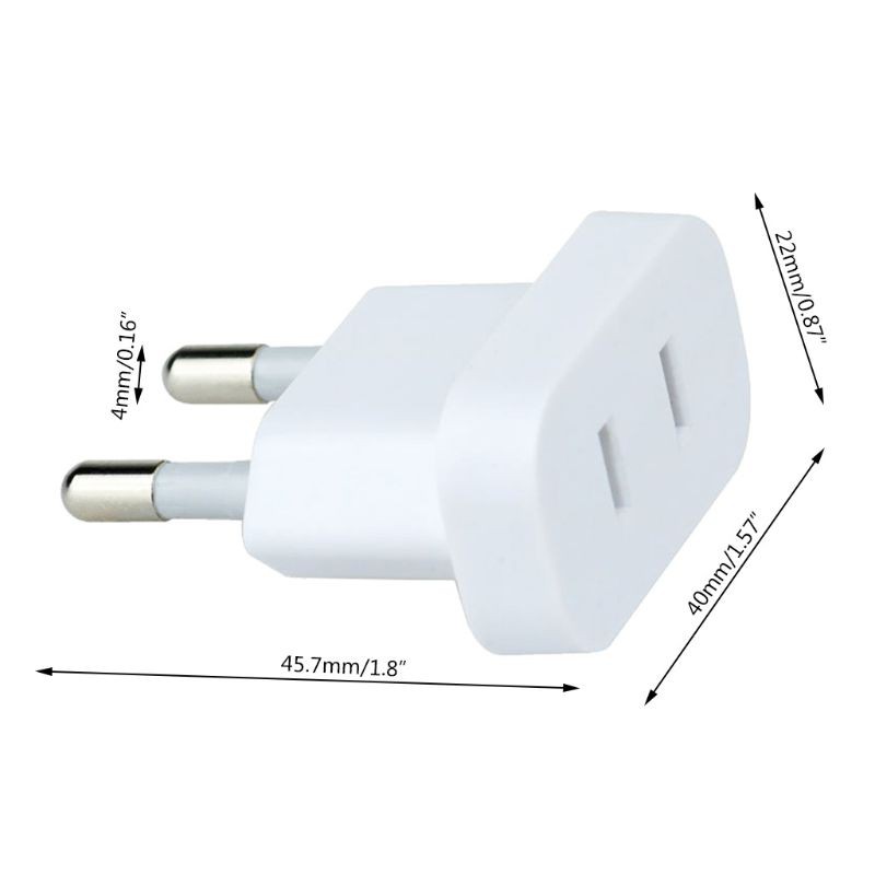 Vivi Adapter Konverter Power Socket Plug Us Jack Ke Eu 4mm Untuk Travel