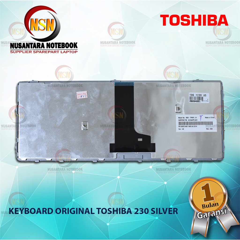 Keyboard Original Toshiba Portege T230 T235 Series Silver