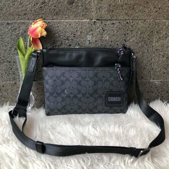 Bag Canvas - Tas Slempang Pria Slingbag Coach Pacer Crossbody In Signature Canvas W
