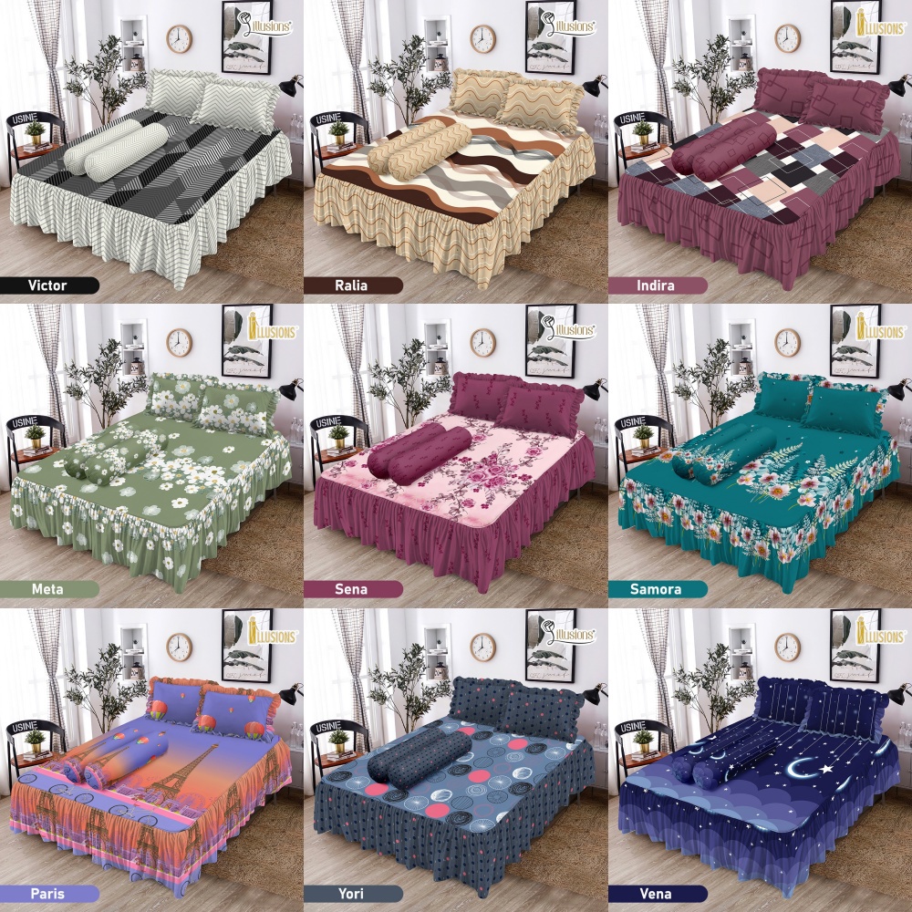 ILLUSIONS - Sprei RUMBAI King (180x200) Terlaris pilihan