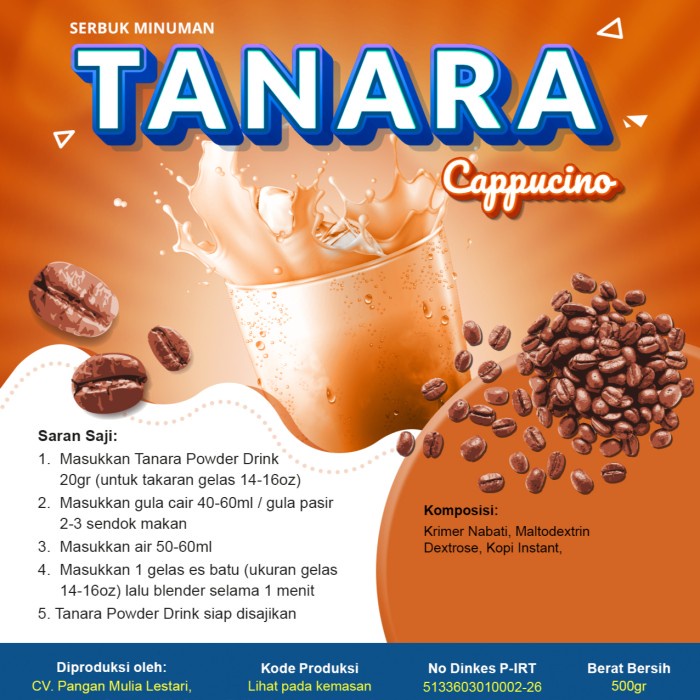 

Bubuk Cappucino 1kg - Powder Minuman Thai Tea dan Bubble Drink