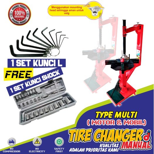 tyre changer tire canger alat buka ban manual motor mobil