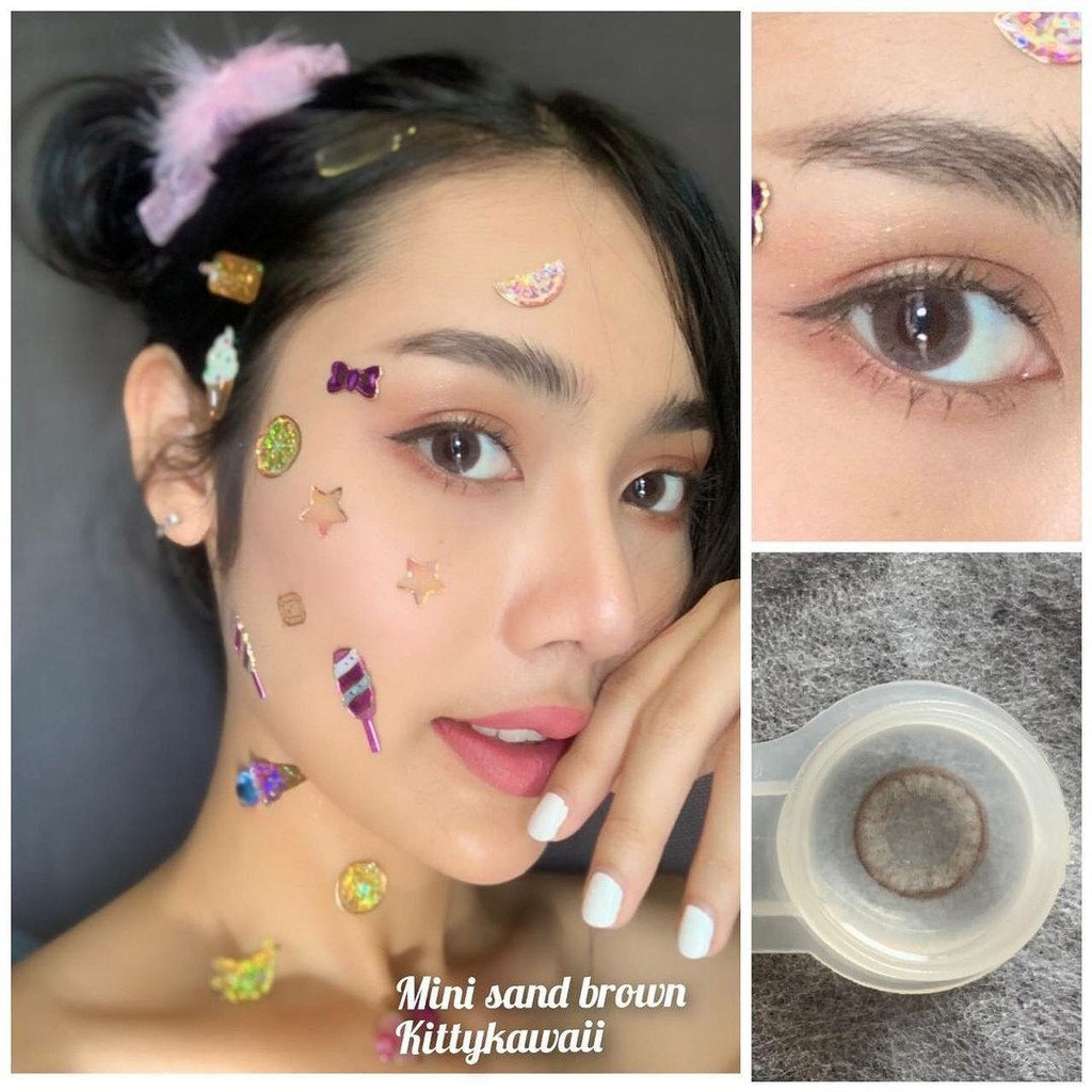 Softlens Kitty Kawaii Mini Sand Warna Gray dan Brown bisa Minus