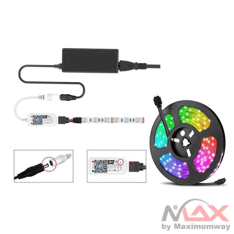 Mini Wifi Controller + 24Key IR Remote Lampu LED RGB Warna Putih
