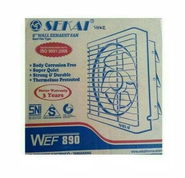 Sekai WEF890 Kipas Exhaust Fan 8&quot;inc. Keluar Masuk. Baru Bergaransi Resmi.