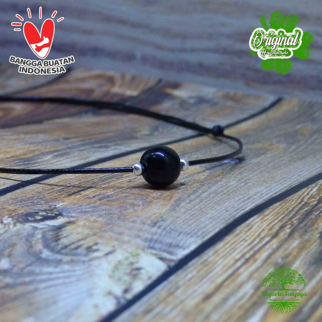 Kalung Batu  Handmade Rajarta Batu Black Onyx Protection Stone