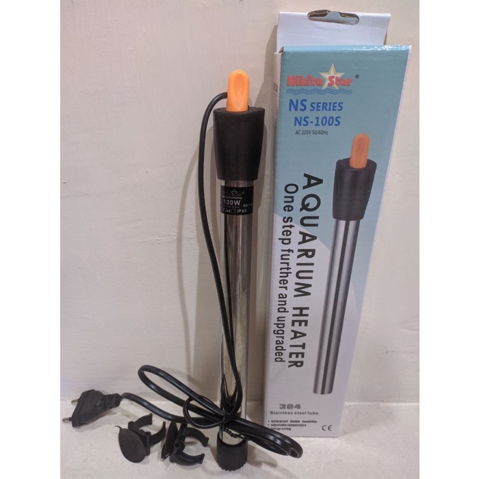 Pemanas Air Aquarium Heater Besi Stainless Steel Nikita Star 25W-100W