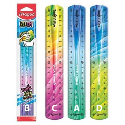 

MAPED TWIST N FLEX DECOR PLASTIC RULER 20 CM / PENGGARIS MISTAR PLASTIK LENTUR WARNA PELANGI