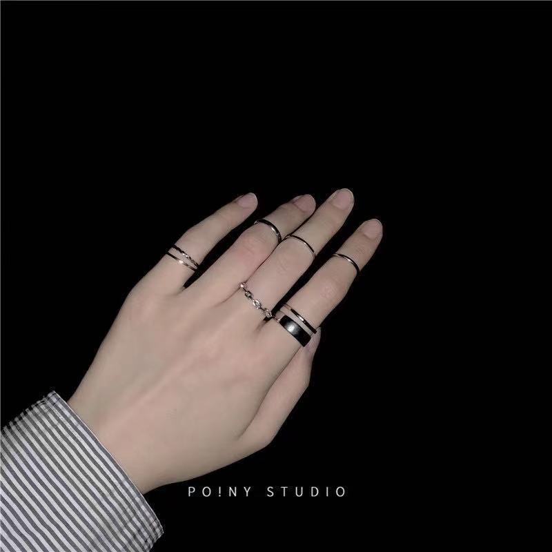 Cincin Model Terbuka Adjustable Gaya Hip Hop Punk Untuk Wanita