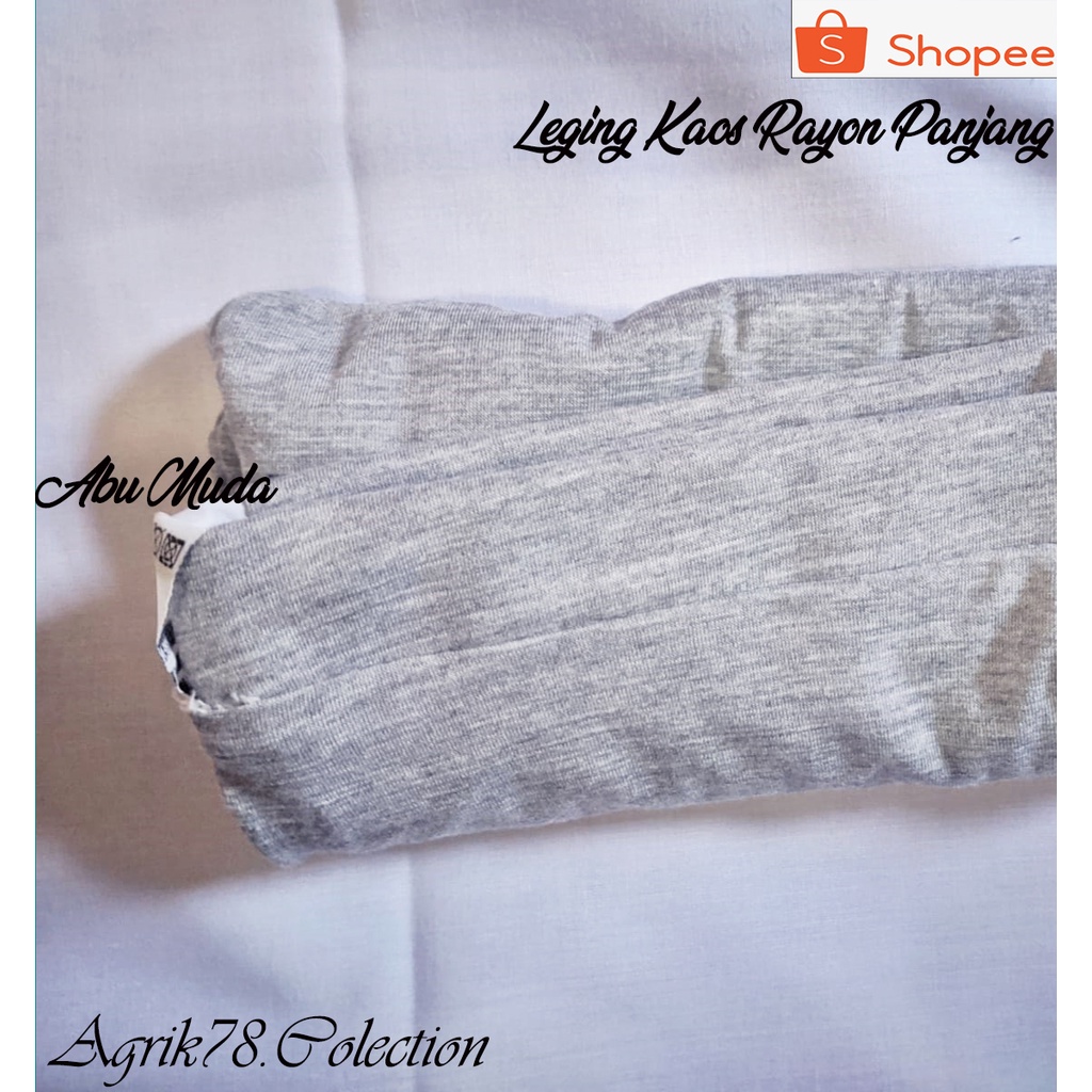 LEGGING PANJANG WANITA BAHAN KAOS RAYON TEBAL SIZE. ( M .L .XL )-Abu muda