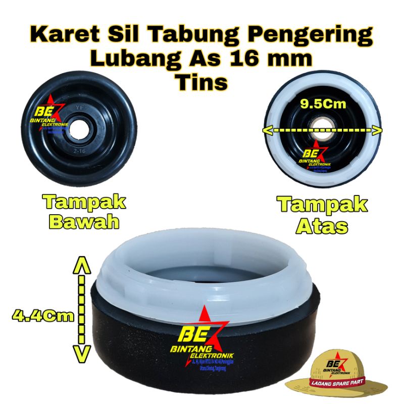 Sil Tabung Spin Tins 16mm mesin cuci Karet sil pengering 16 mm