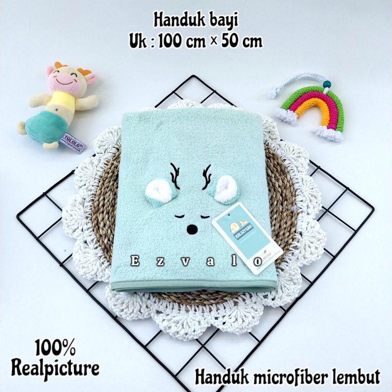 HB-04 Handuk bayi 3D kuping microfiber lembut 100cmx50cm