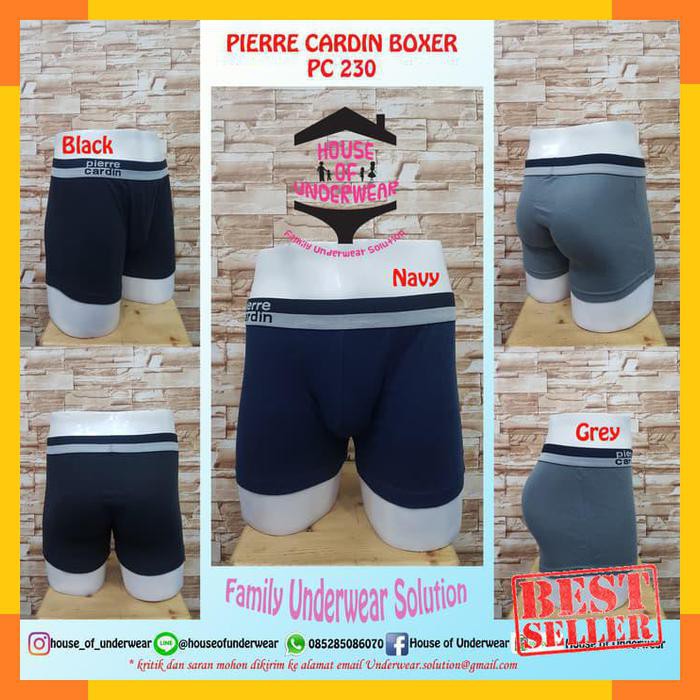 Kekinian CELANA DALAM PRIA PIERRE CARDIN BOXER PC-230 ISI 2 - MIX DUA WARNA- L