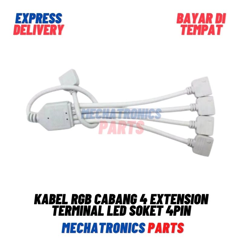 Kabel RGB Cabang 4 Extension Terminal LED Soket 4pin