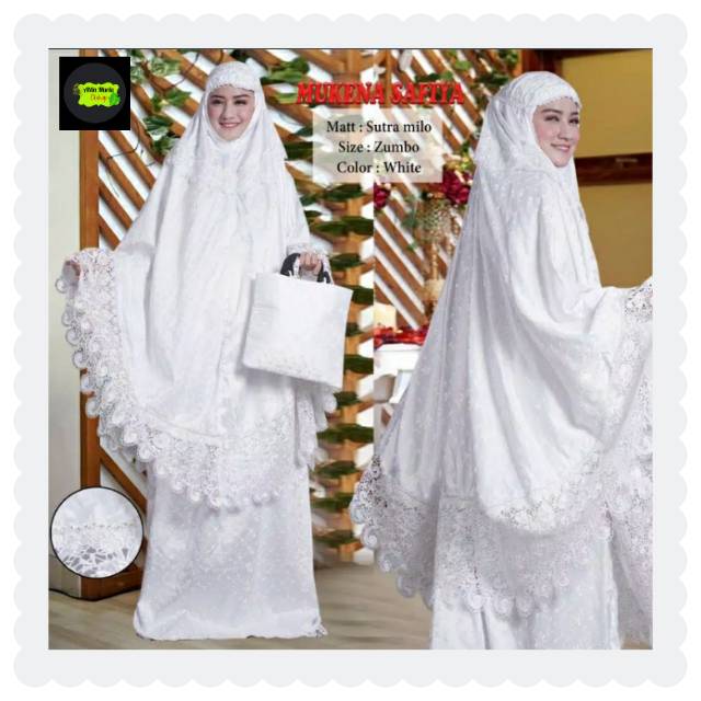 MUKENA SUTERA MILO - MUKENA JUMBO - PERLENGKAPAN MUSLIMAH - MUKENA DAN TAS - MUKENA SUTERA JUMBO