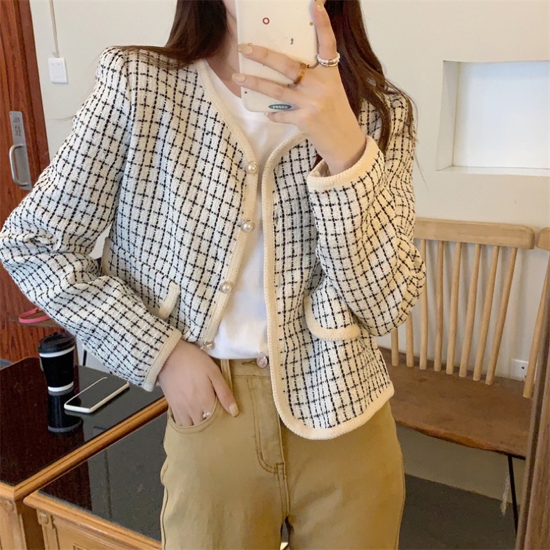 OUTER WANITA TWEED TOP IMPORT BLAZER ATASAN LENGAN PANJANG MX706