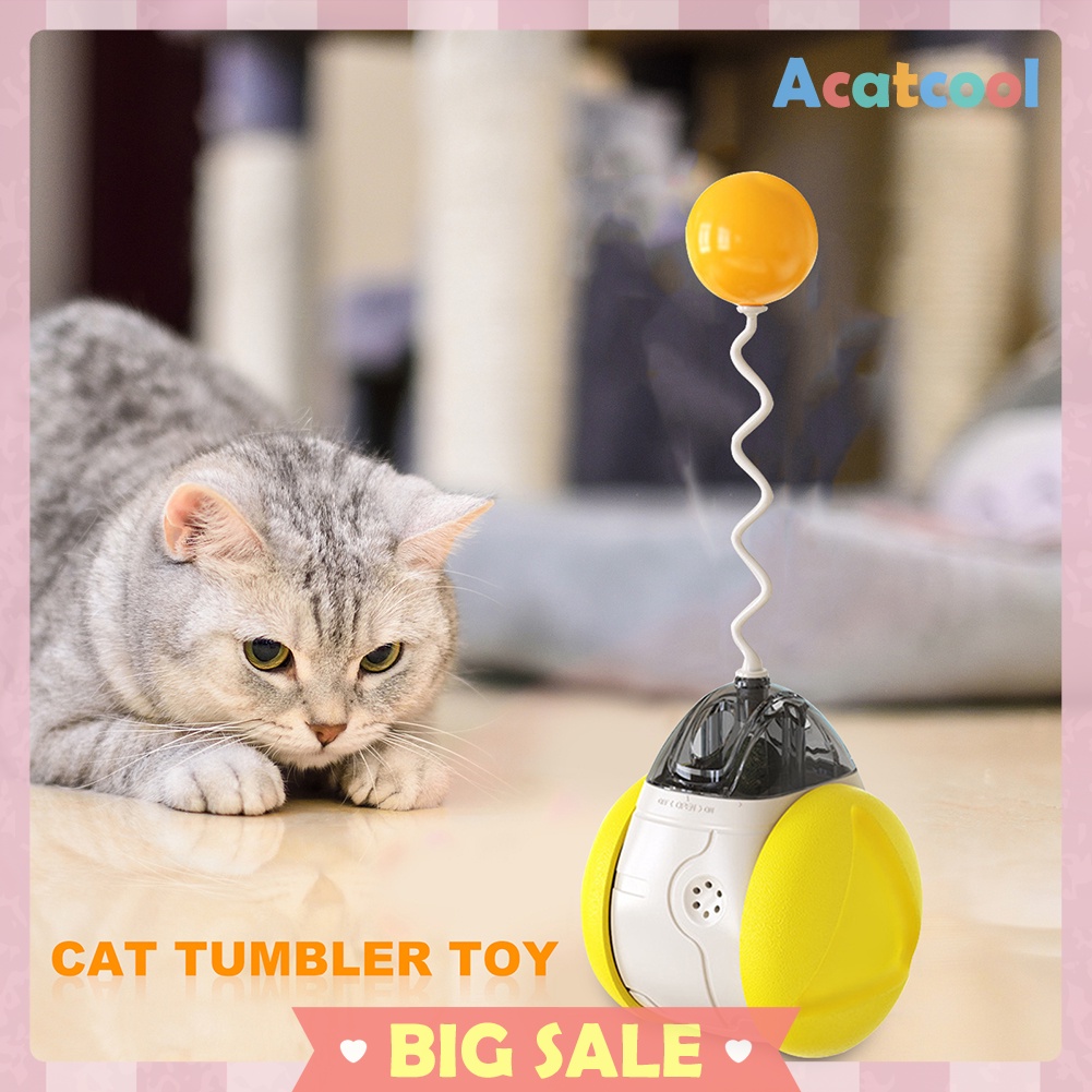 Funny Cat Toy Tumbler Swing Kitten Interactive Balance Cat Sound Ball Toys