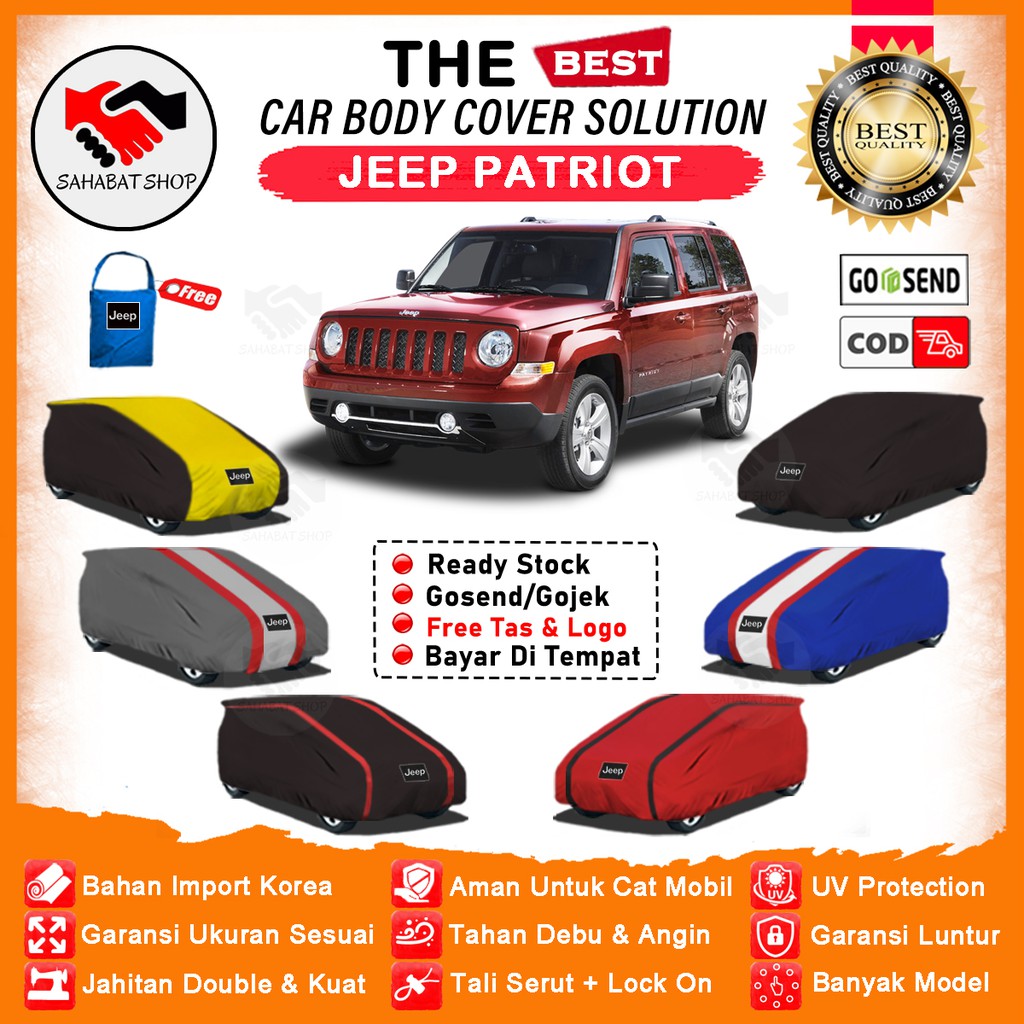 Sahabat Body Cover Mobil Patriot / Sarung Penutup Jeep Patriot Outdoor / Selimut Mantel Pelindung Pembungkus Tutup Kerudung Kelambu Tutupan Bungkus Jas Mantol Kerodong Terpal Mobil Patriot Waterproof Anti Air Model Orange