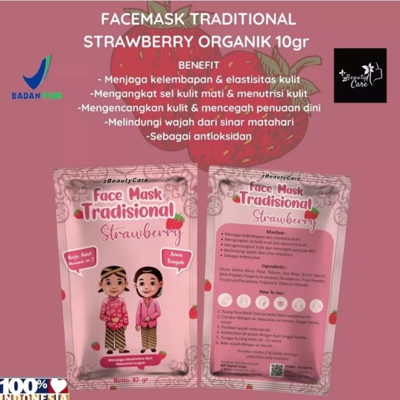 BPOM TRADITONAL FACEMASK ORGANIK WHITENING BY ZBEAUTYCARE SASET TRAVEL SIZE