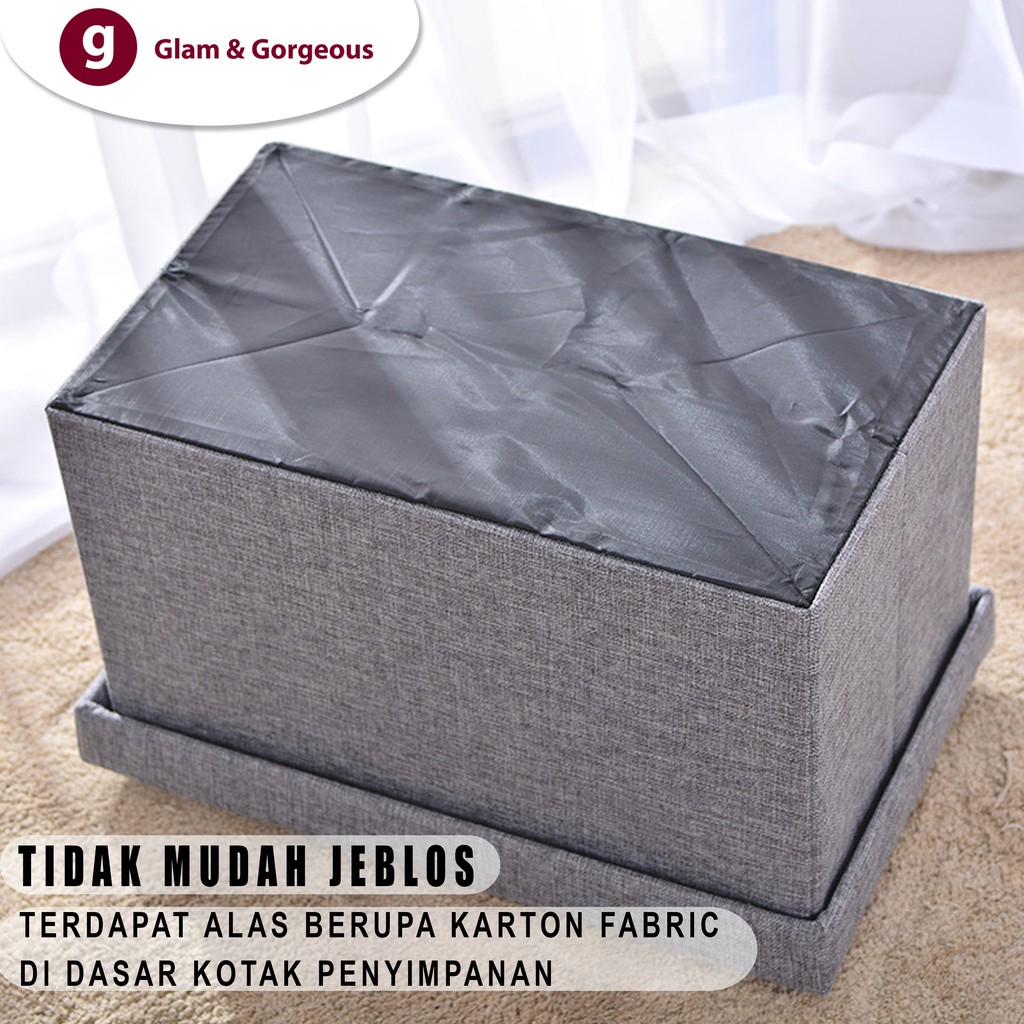 Box penyimpanan Serbaguna Kursi Stool Tempat Mainan Sepatu Buku Bahan Cotton SB014