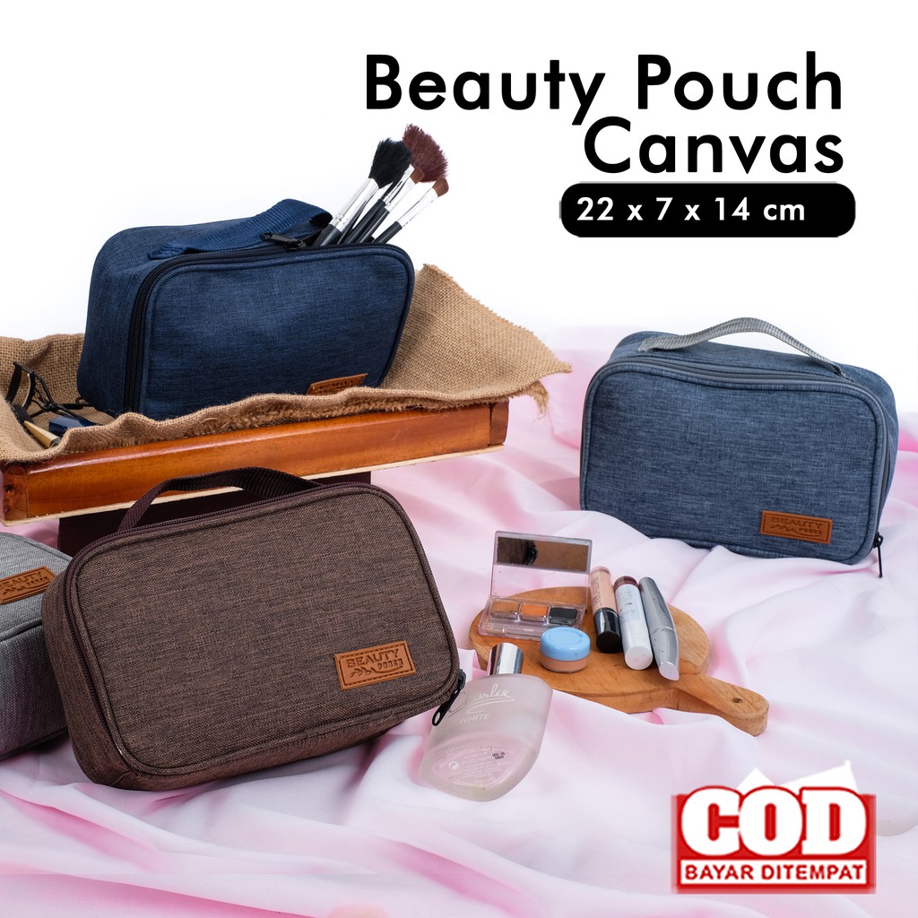 Beauty Pouch Make Up Tas Kosmetik Polos Travel Organizer Bag Fashion Wanita Murah Remaja Terbaru