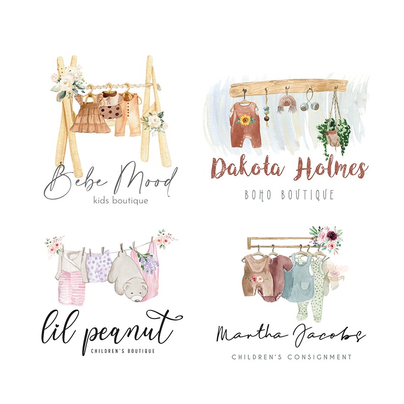 jasa bikin desain logo toko olshop Kids Boutique unik elegant