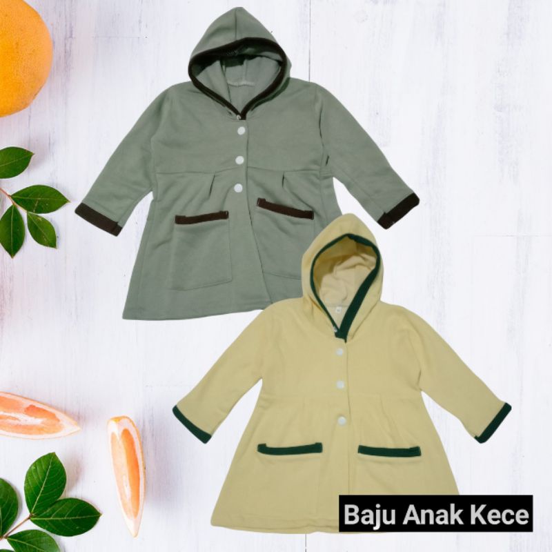 Jaket Anak Perempuan Gaya Korea Fleece Usia 1 2 3 Tahun Jaket Hoodie Anak Masa Kini