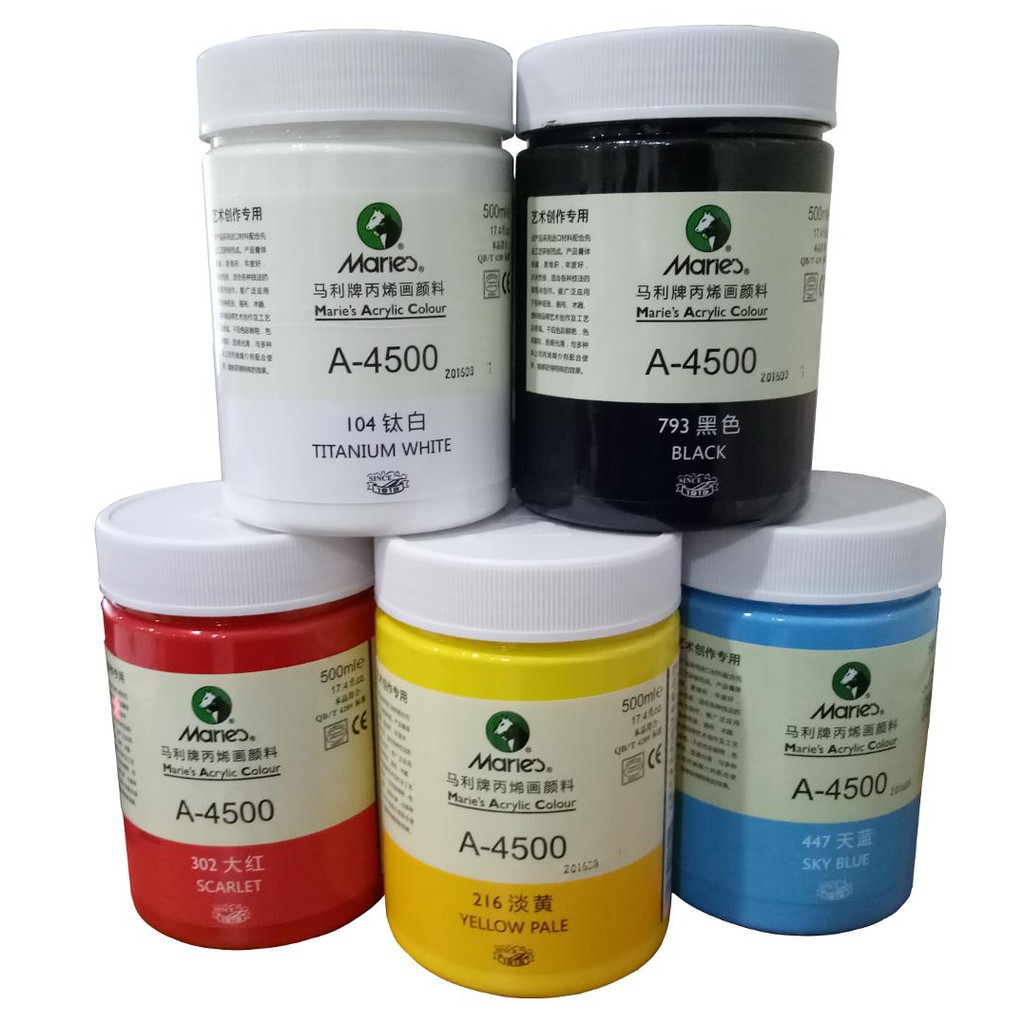 Maries Acrylic Paint 500ml Varian 1 / Cat Maries Akrilik 500 ml