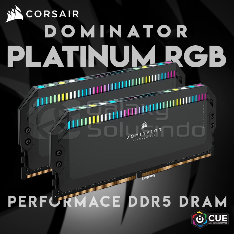 Corsair Dominator PLATINUM RGB 32GB (2 x 16GB) DDR5 5600MHz - Black CMT32GX5M2B5600C36 Memory RAM