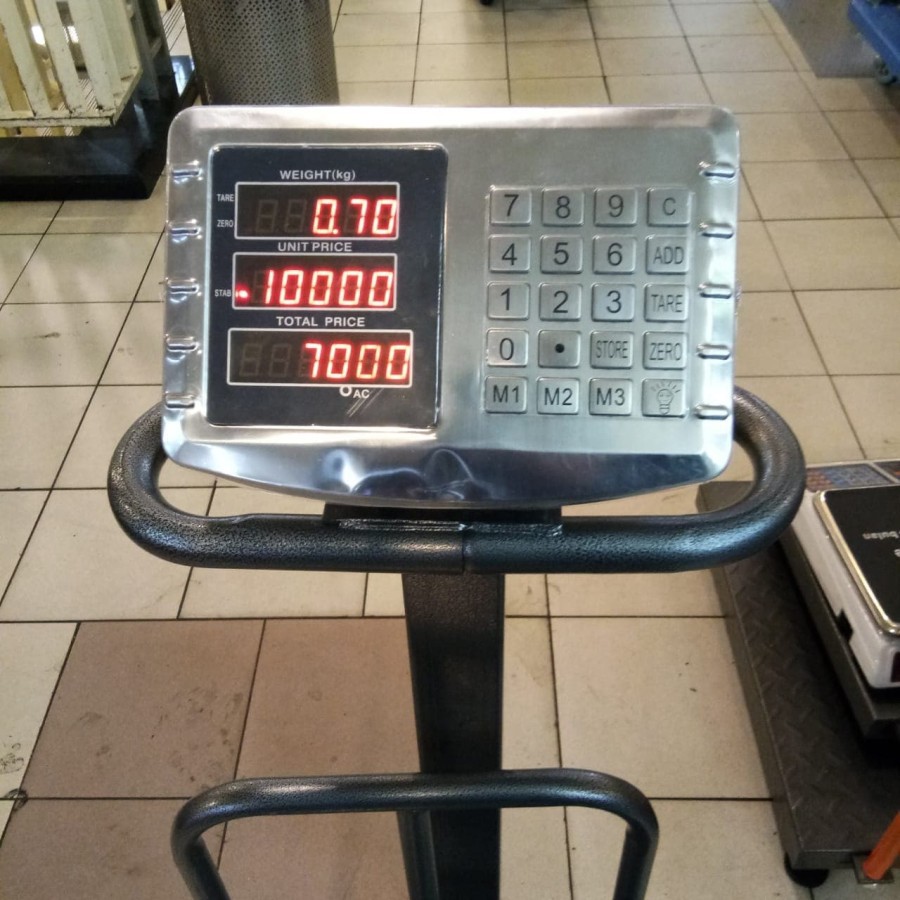 Timbangan Barang Digital 600kg Akurasi 0.1kg / Timbangan Duduk Bench Scale + RODA