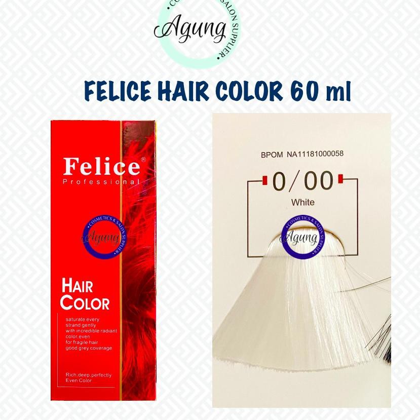 Harga Diskon Felice Hair Color / Cat Rambut / Semir Rambut 60 ml + Peroxyde 0.00 (white / putih / bl