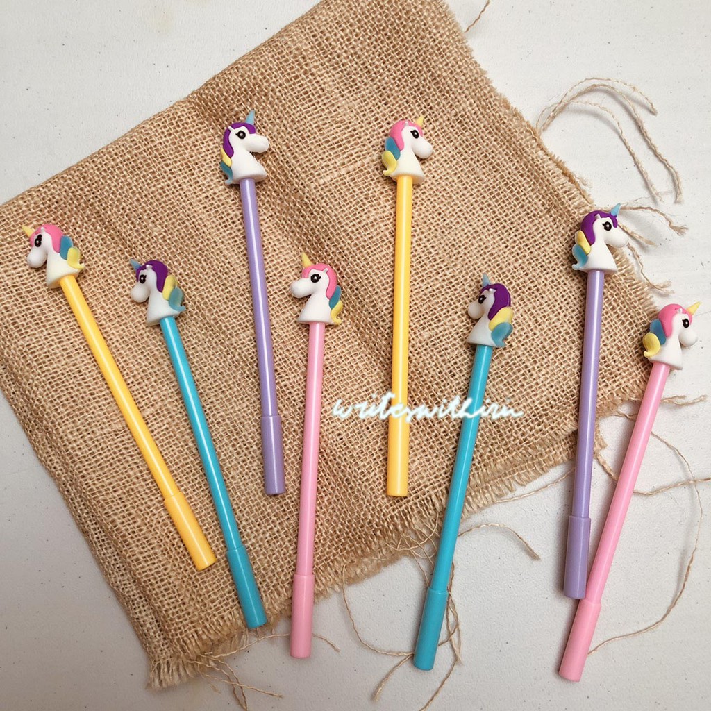 

(writeswithirin) Bolpoint/ Ballpoint/ Pulpen Gel Karakter Unicorn
