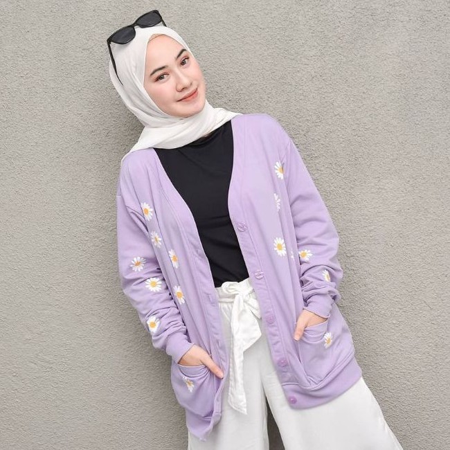 OUTHER WANITA LITTLE DAISY FLOWER - MATT FLEECE PREMIUM