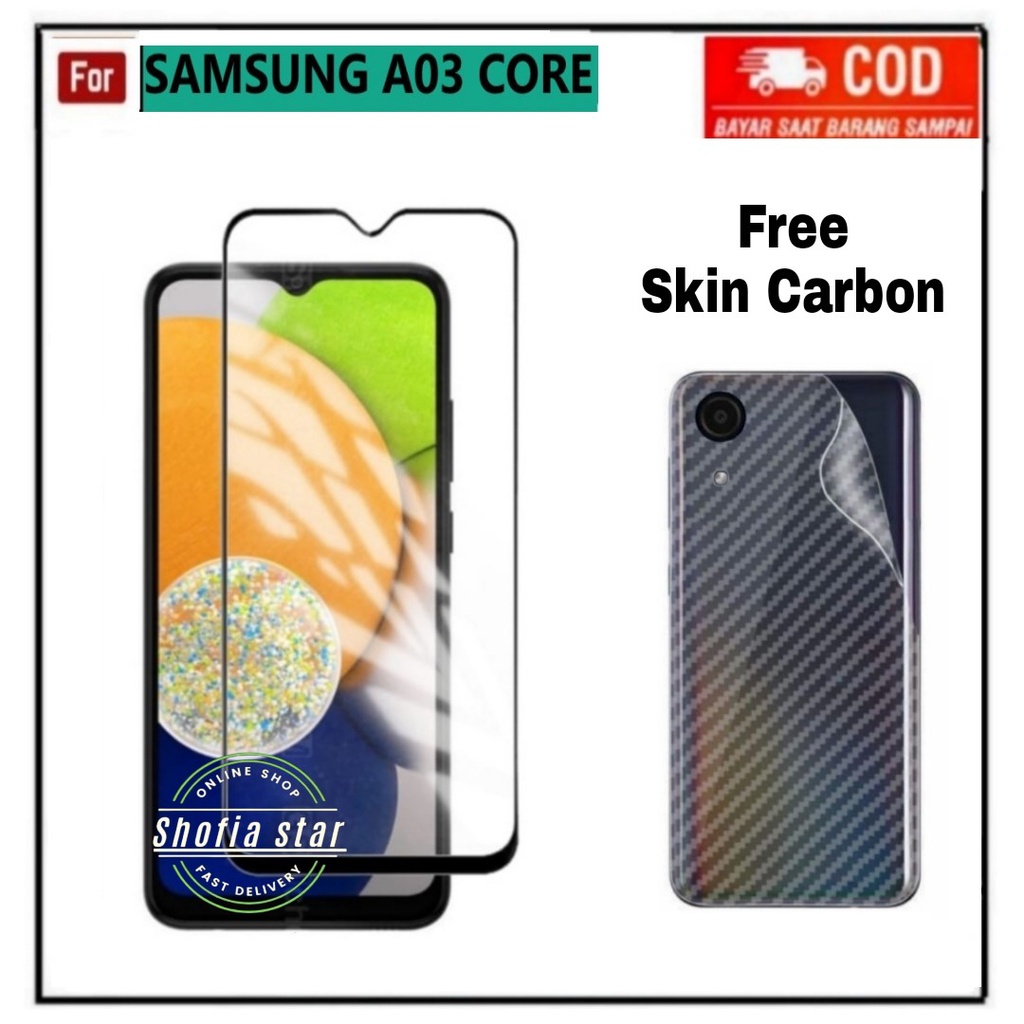 TEMPERED GLASS SAMSUNG A03 CORE SAMSUNG A03 TG LAYAR ANTIGORES KACA FULL COVER
