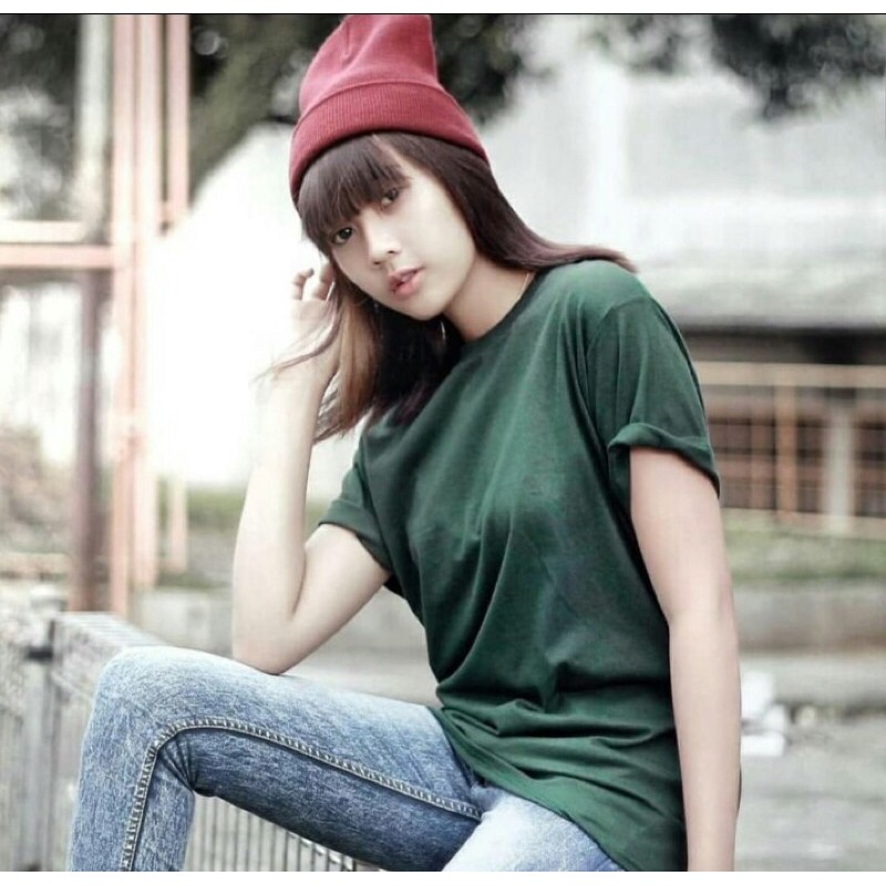 Navstar Shirt (Kaos Polos Wanita Warna Hijau Army)