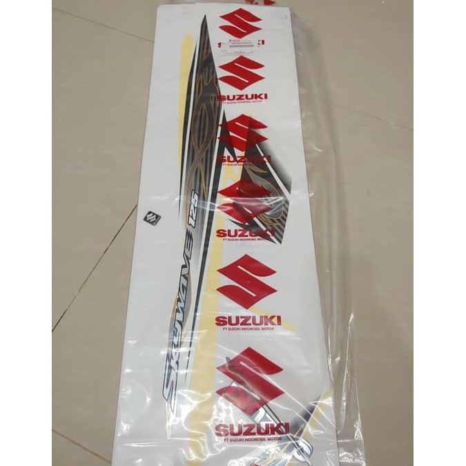 Stiker Bodi & Lis Body & Striping Skywave 2012 Putih Original Suzuki
