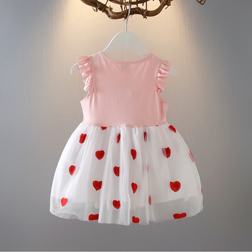 DH69-NEW Dress bayi/baju dress anak tutu import motif hati