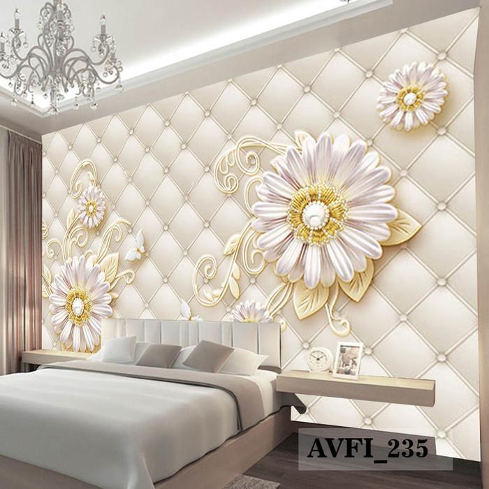 Wallpaper Harga Diskon Wallpaper Custom Bunga 3D Mewah-Wallpaper Custom Murah