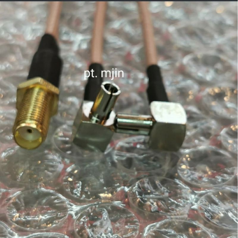 Kabel Pigtail Rg316 Dual TS9 ke SMA female panjang 30cm