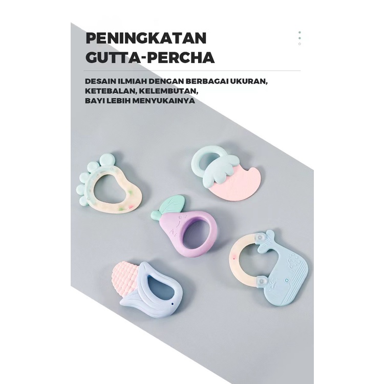 Mainan Teether Gigitan Bayi Kerincingan Bayi Bunyi Suara Aman Untuk Bayi BPA FREE