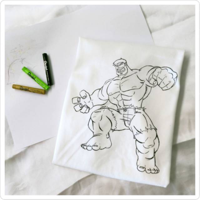 Kaos Anak Mewarnai Coloring T Shirt Hulk Shopee Indonesia