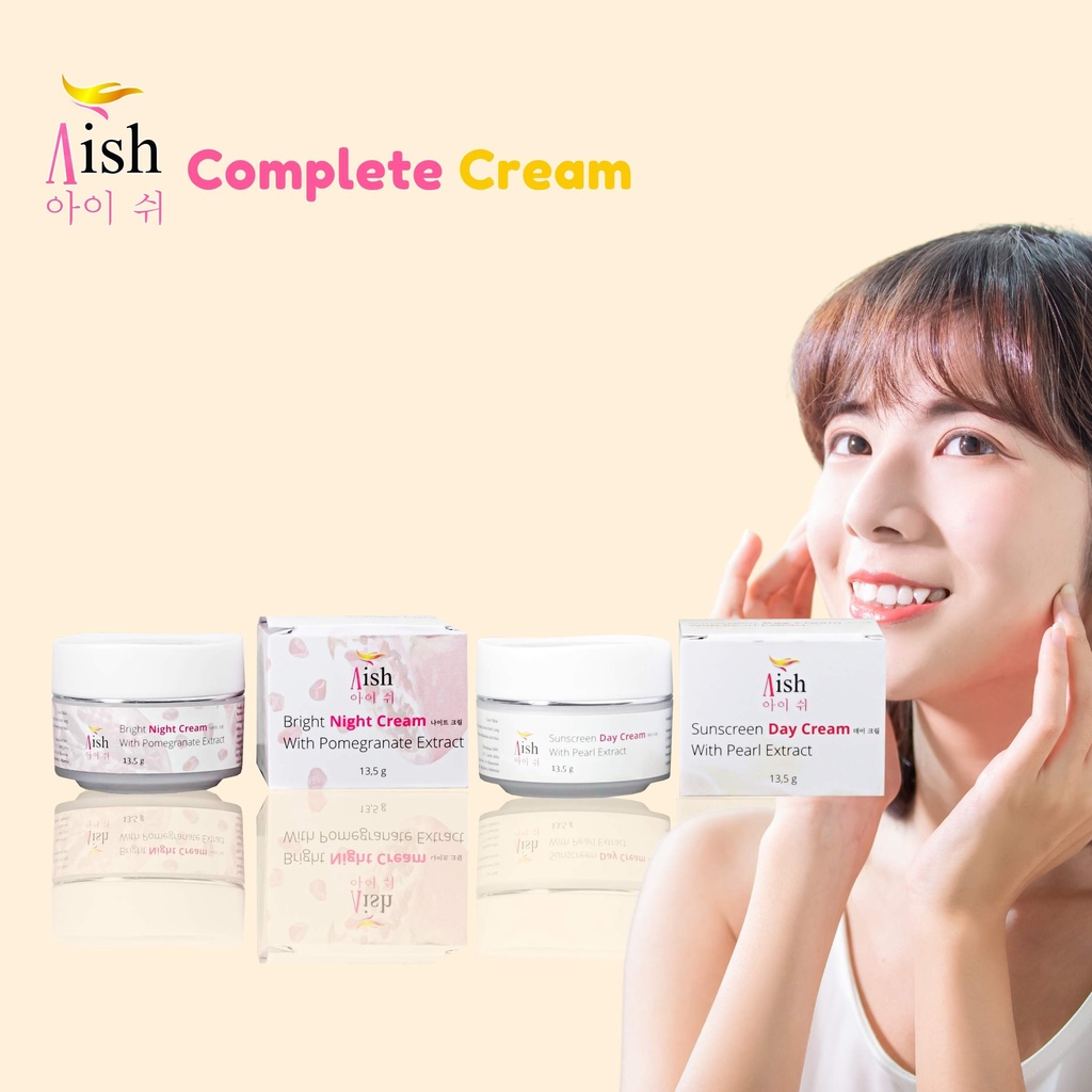 DAY CREAM AISH NIGHT CREAM AISH ORIGINAL / AISH DAY AND NIGHT CREAM / KRIM SIANG MALAM AISH