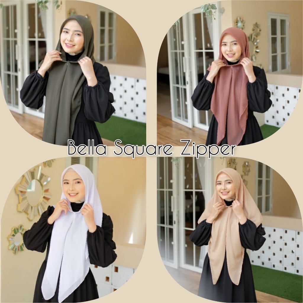 (PROMO) KERUDUNG INSTAN ZIPPER BELLA /HIJAB INSTAN RESLETING BELLA SQUARE /KERUDUNG SEGITIGA ZIPPER 