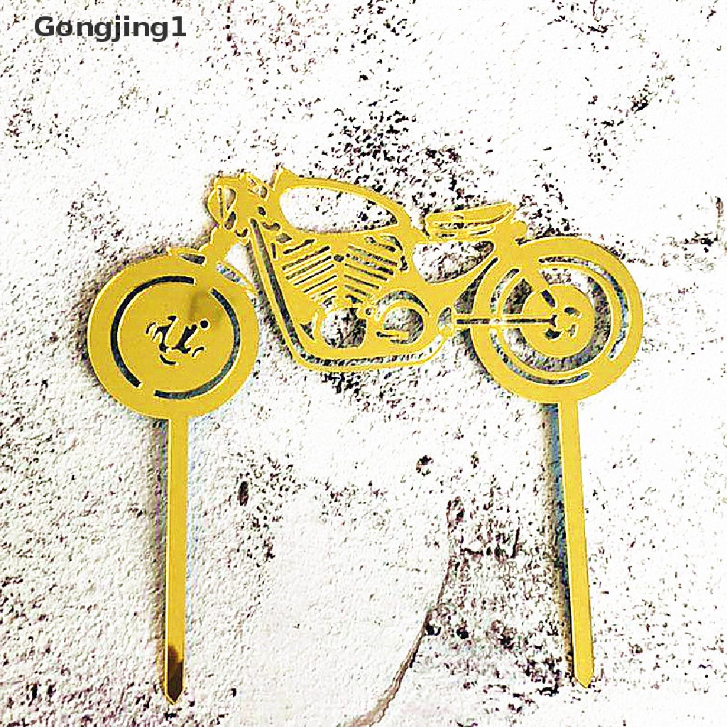 Gongjing1 Topper Kue Bentuk Motor / Mobil Bahan Akrilik Untuk Dekorasi Kue Ulang Tahun